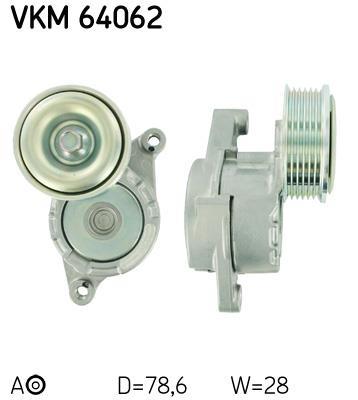 Rolo tensor da correia trapezoidal estriada SKF ref. VKM 64062